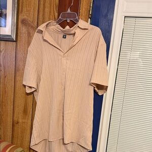 NFINITY Men's Tan Short Sleeve Button Down Shirt